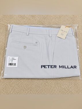 NWT Peter Millar EB66 Performance Shorts British Grey Size 38 8” Inseam Golf